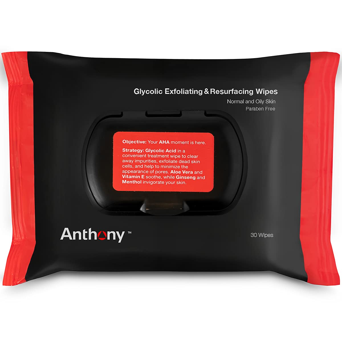Anthony Glycolic Exfoliating Wipes in use for AM or PM routines on the go.