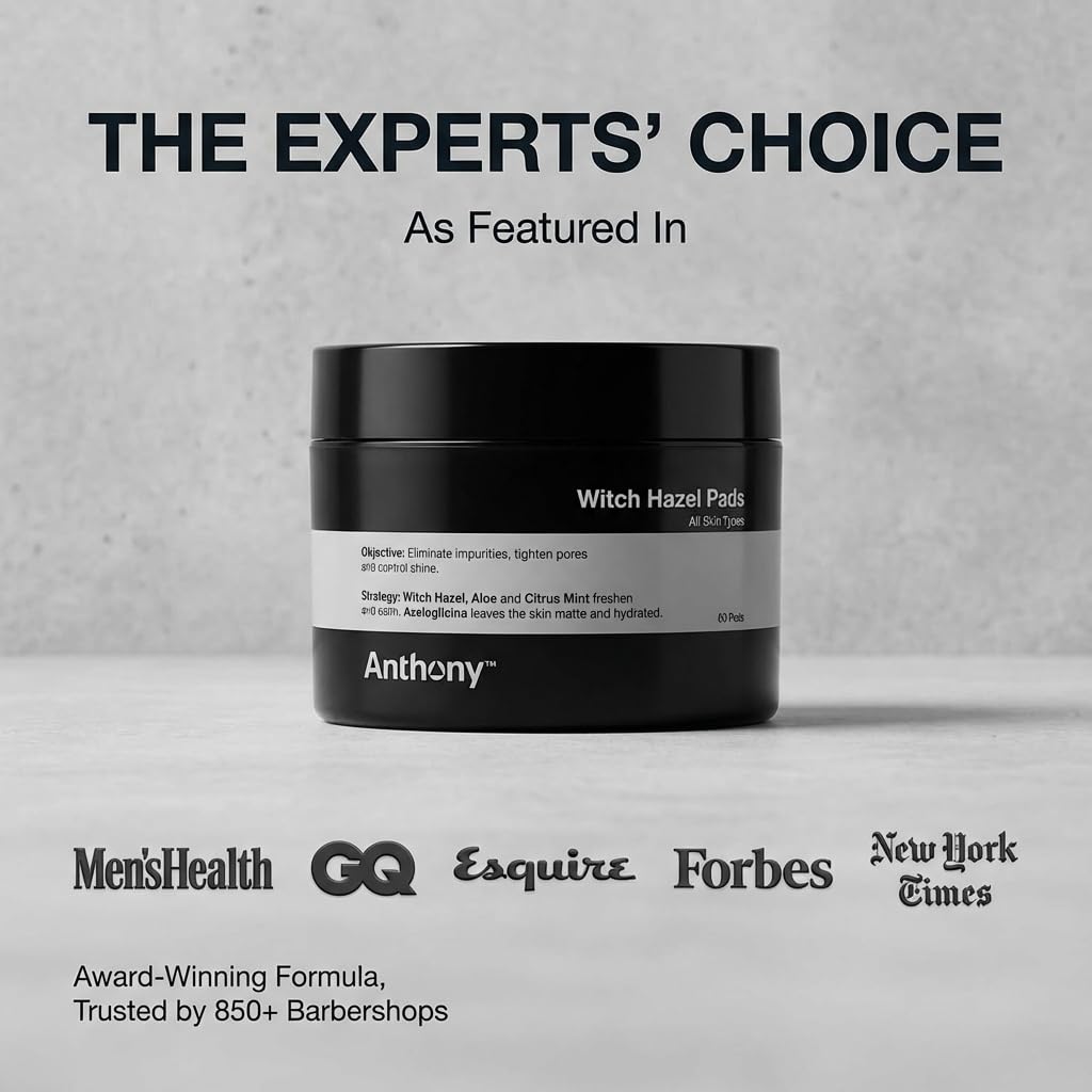 Anthony Witch Hazel Pads being applied to the face for refreshing cleanse.