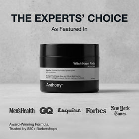 Anthony Witch Hazel Pads being applied to the face for refreshing cleanse.