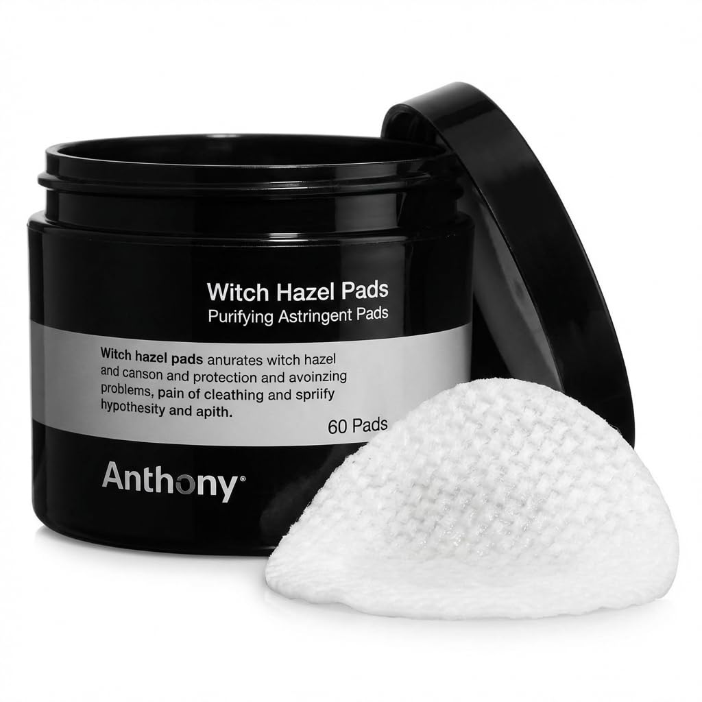 Anthony Witch Hazel Pads packaging front for a clean cleansing routine.