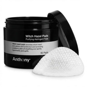 Anthony Witch Hazel Pads packaging front for a clean cleansing routine.