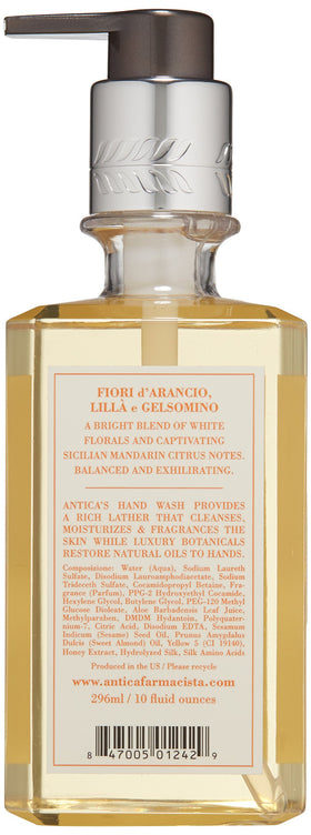 Antica Farmacista Hand Wash foam-lather in bottle provides gentle cleansing and moisturization.