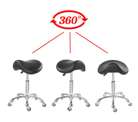 Antlu Saddle Stool with adjustable height 21.5 to 28.5 inches.