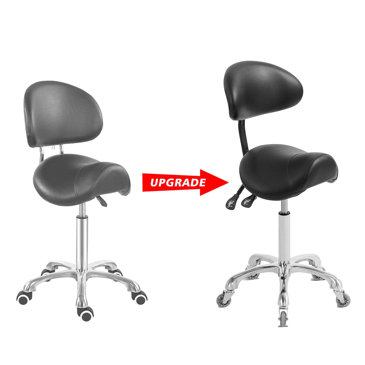 Antlu saddle stool height range 21.5-28.5 inches demonstrates wide adjustability.