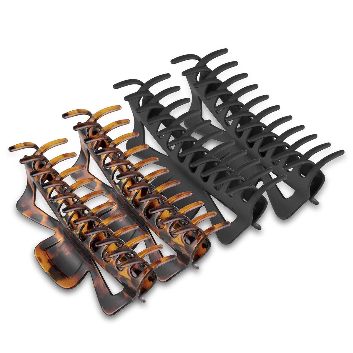 Antmoilios extra-large claw clip in black holds thick hair securely for all-day wear.