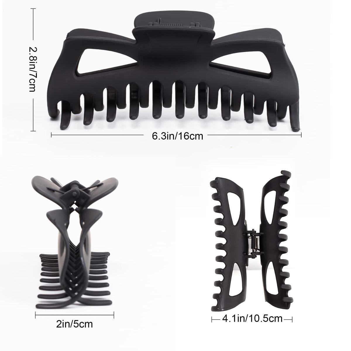 Antmoilios extra-large claw clip in brown leopard provides strong grip without slipping.