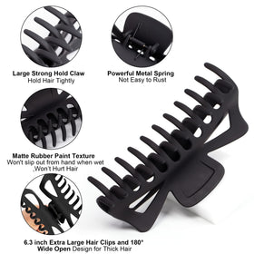 Antmoilios matte finish giant hair clip with open jaws for versatile styling.