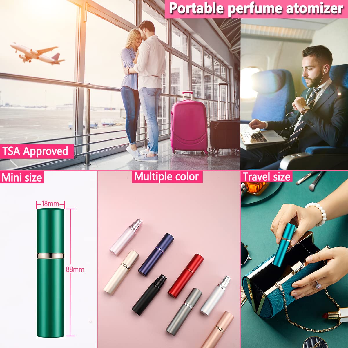 ANTOKX TSA-certified atomizer for air travel keeps your scent accessible.