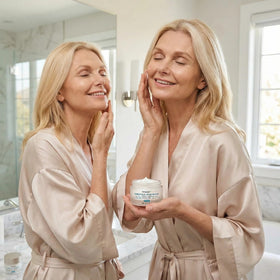 Antyoper travel-size compact bottle demonstrates convenient skincare routine.