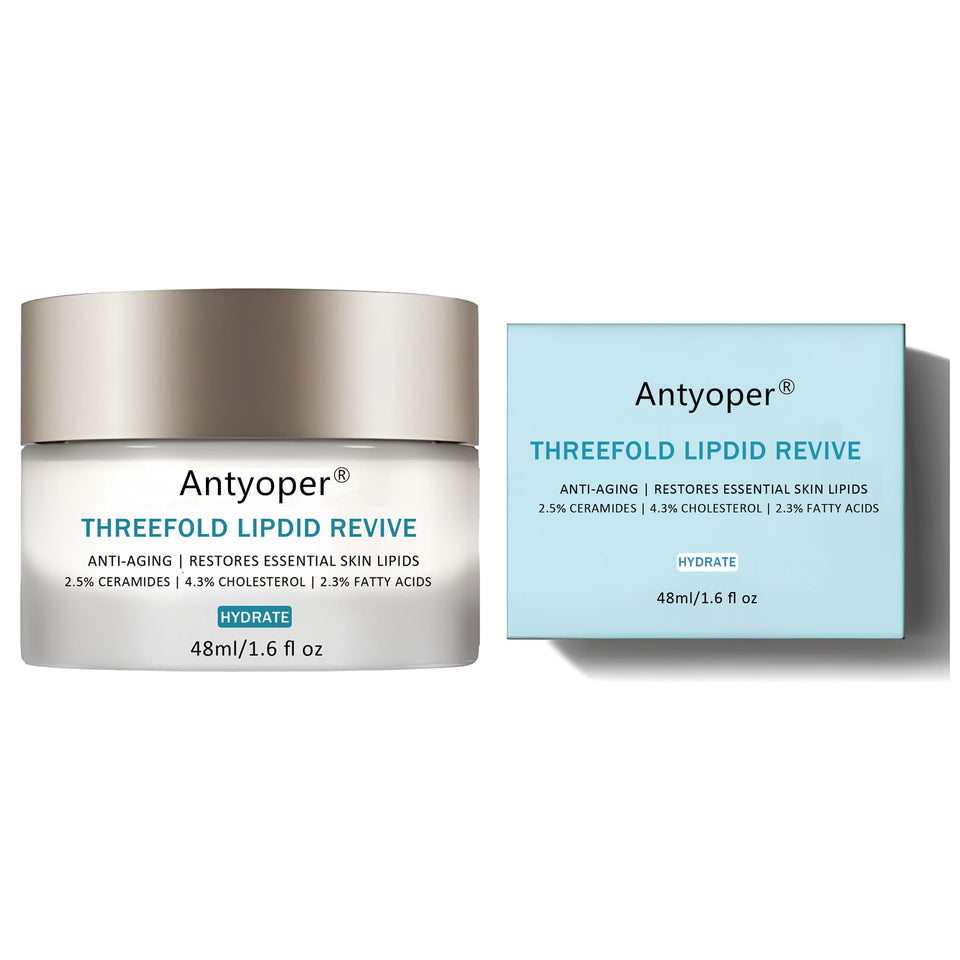 Antyoper Triple Lipid Peptide jar closeup showing ceramides for skin nourishment.