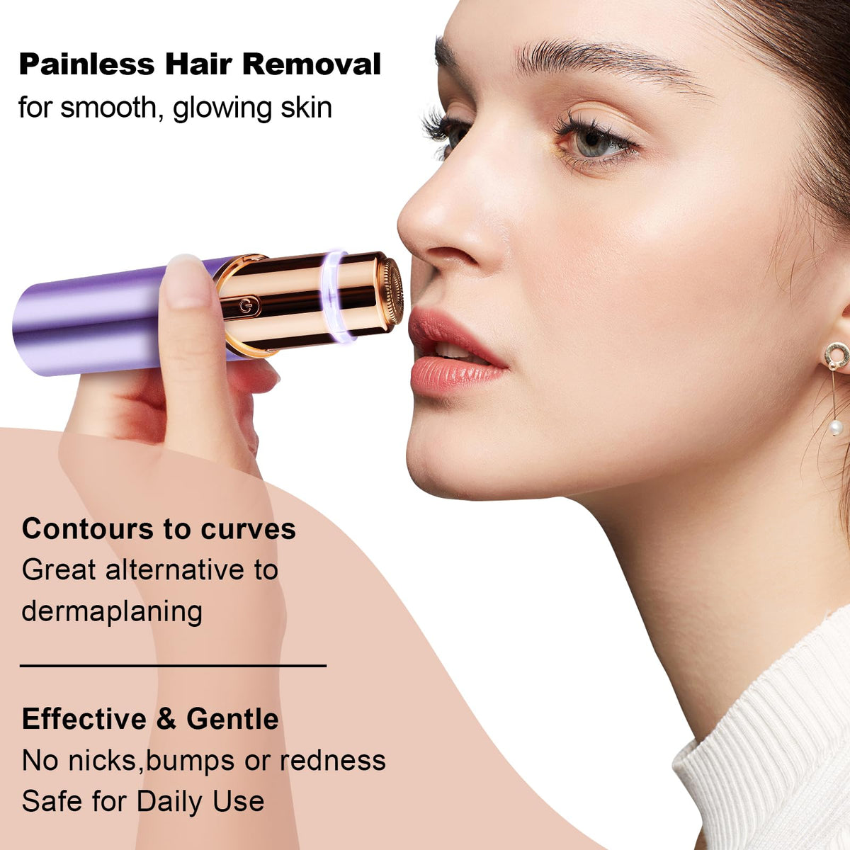 ANUMITRA Gen 3 Pro chin and cheek trim for smooth makeup-ready skin.