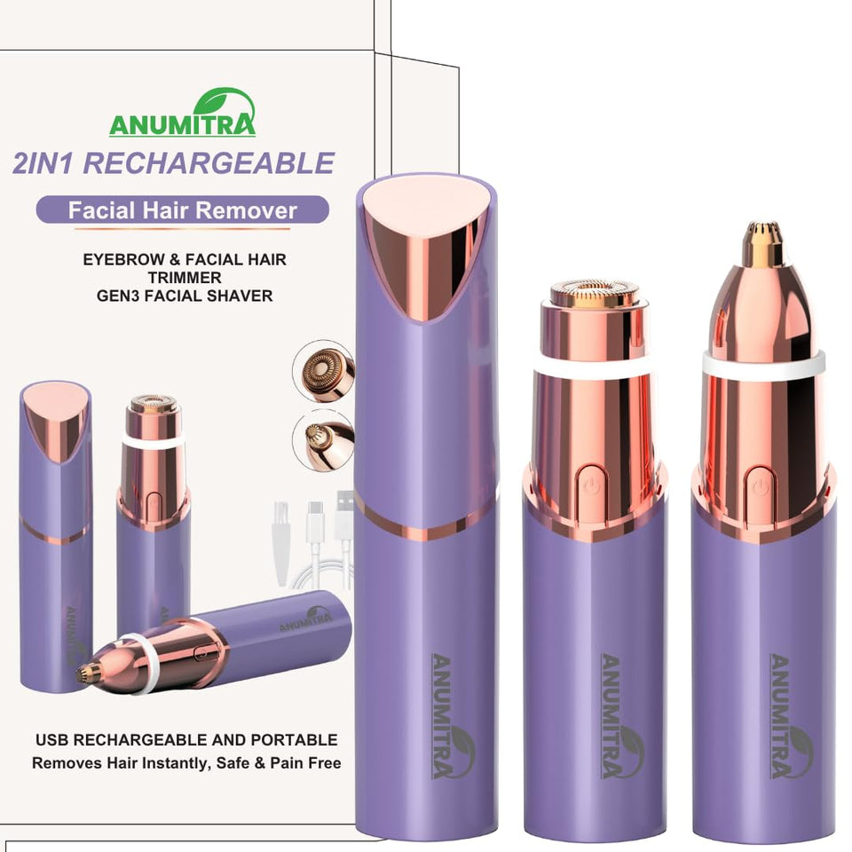 ANUMITRA Gen 3 Pro face trimmer portable for quick on-the-go touch-ups.