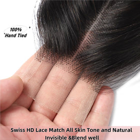 Anvnkl middle-part closure demonstrates versatile styling options.