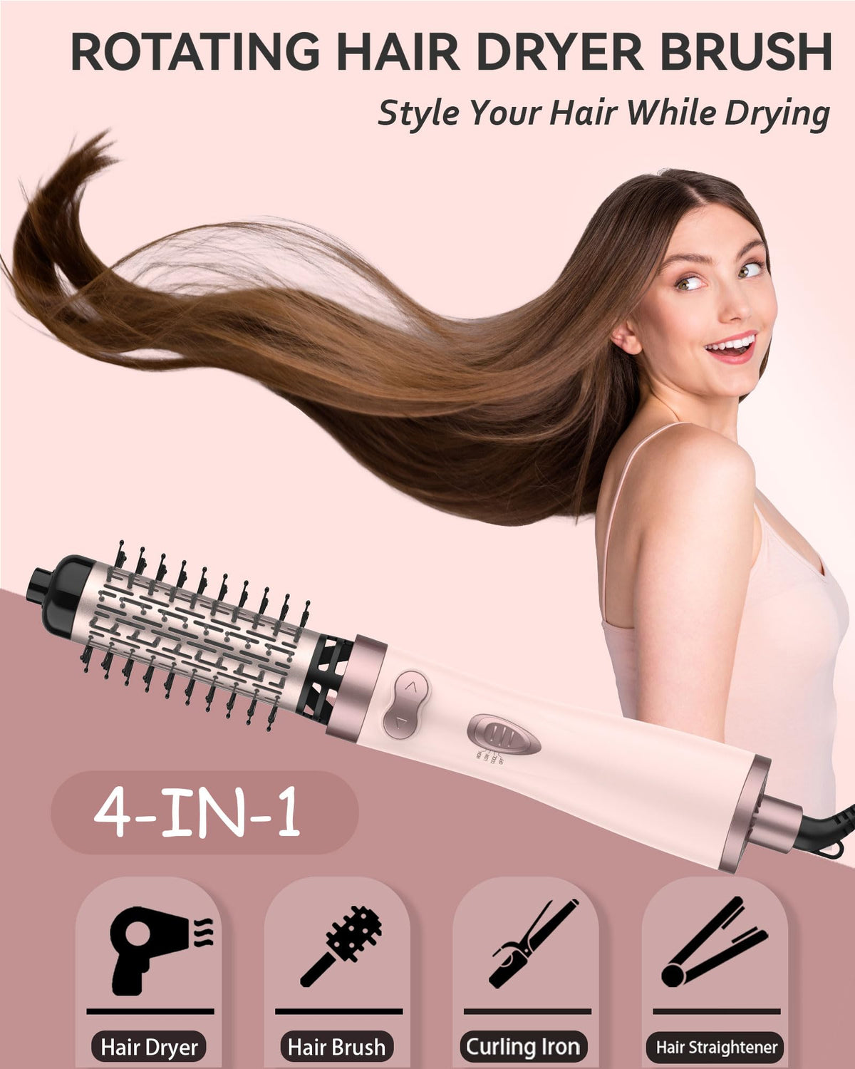 ANWA interchangeable brush head one-and-a-half-inch for precise styling