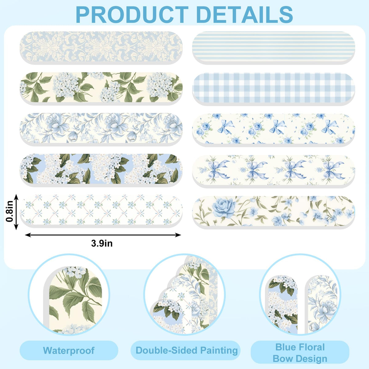 AnyDesign spring bow nail file design for quick on-the-go touch-ups.