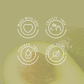 ANYELUZ Avocado Moisturizing Shampoo on sink shelf showcases avocado-derived nourishment.