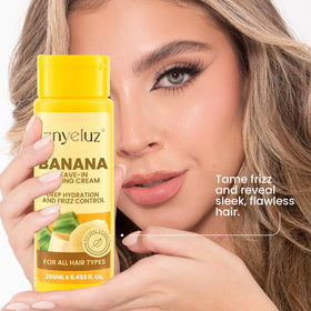 ANYELUZ Banana Leave-In cream texture close-up for detangling and smooth styling