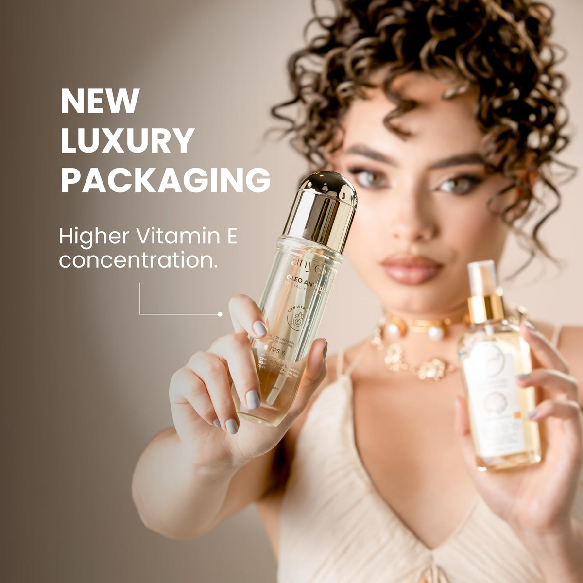 ANYELUZ body oil in routine scene for full-body hydration.