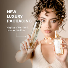 ANYELUZ body oil in routine scene for full-body hydration.