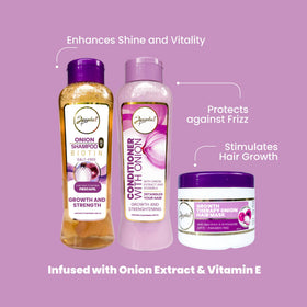 ANYELUZ Onion Hair Mask application shows deep conditioning for revitalized ends.