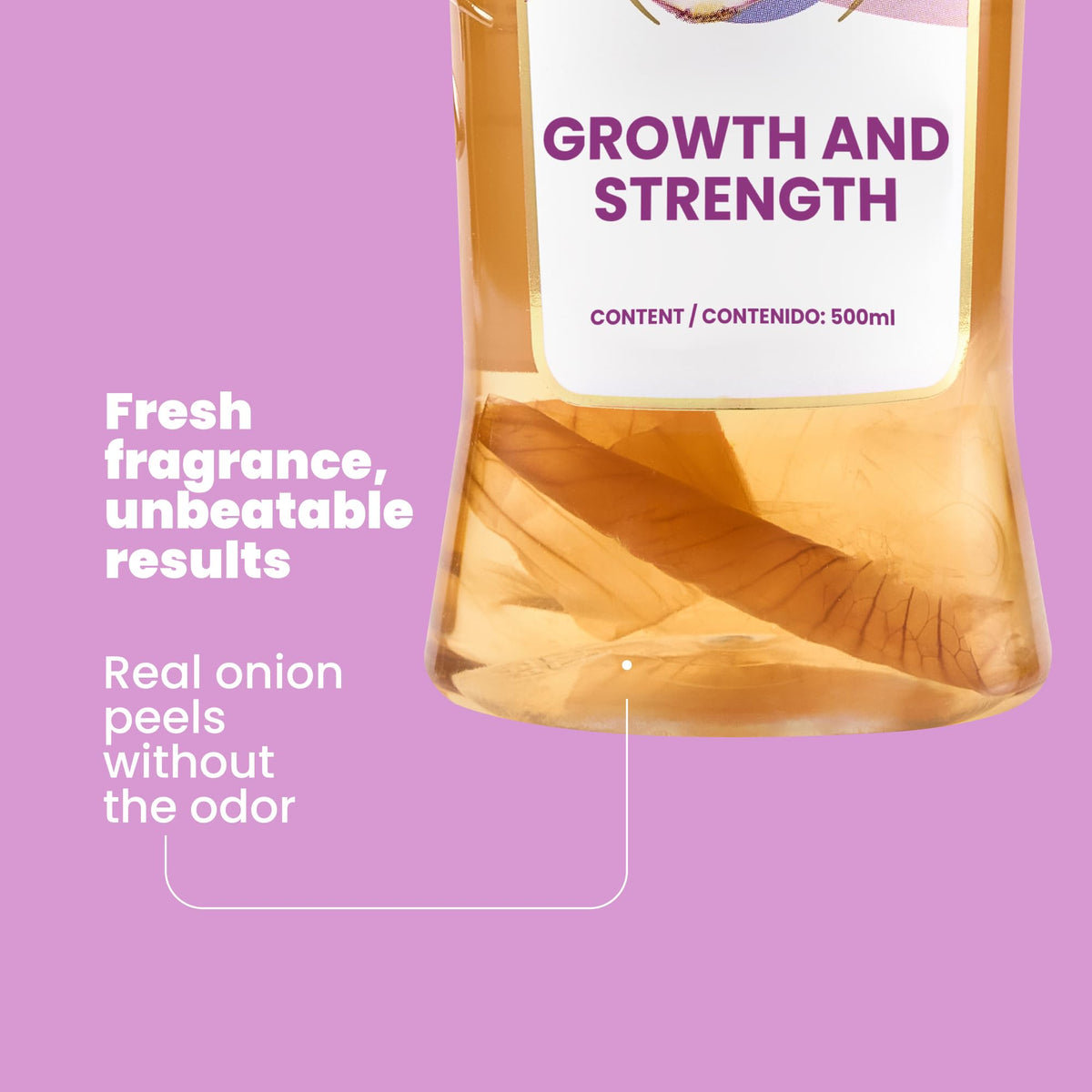 ANYELUZ Onion Shampoo rich lather demonstrates gentle cleansing action.