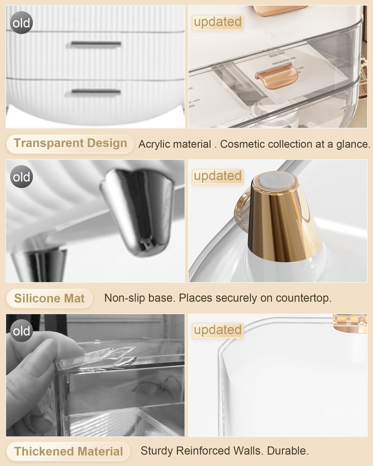 Anylady bathroom counter organizer rose gold keeps items tidy