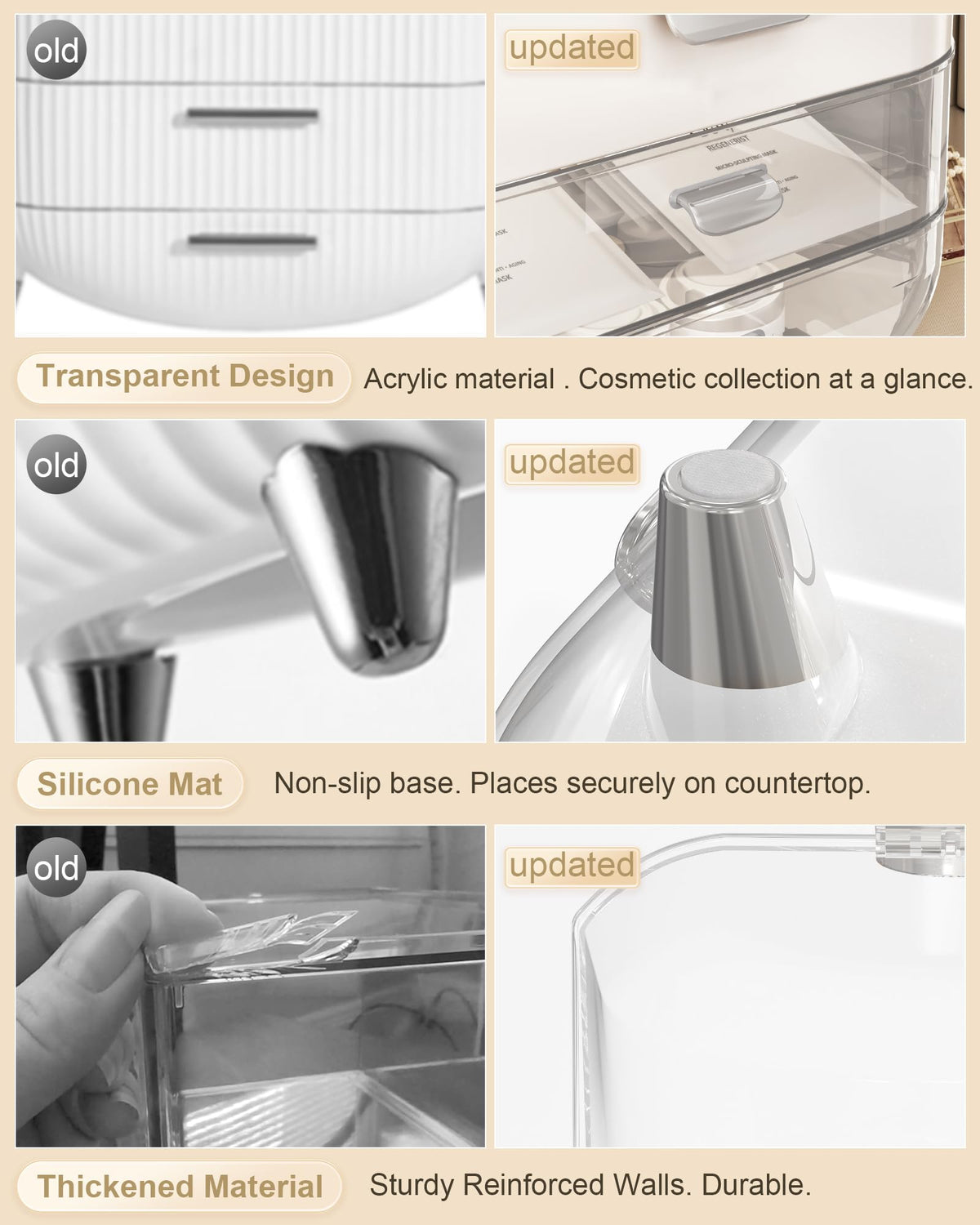 Anylady countertop vanity organizer improves dorm room organization with tall bottle support