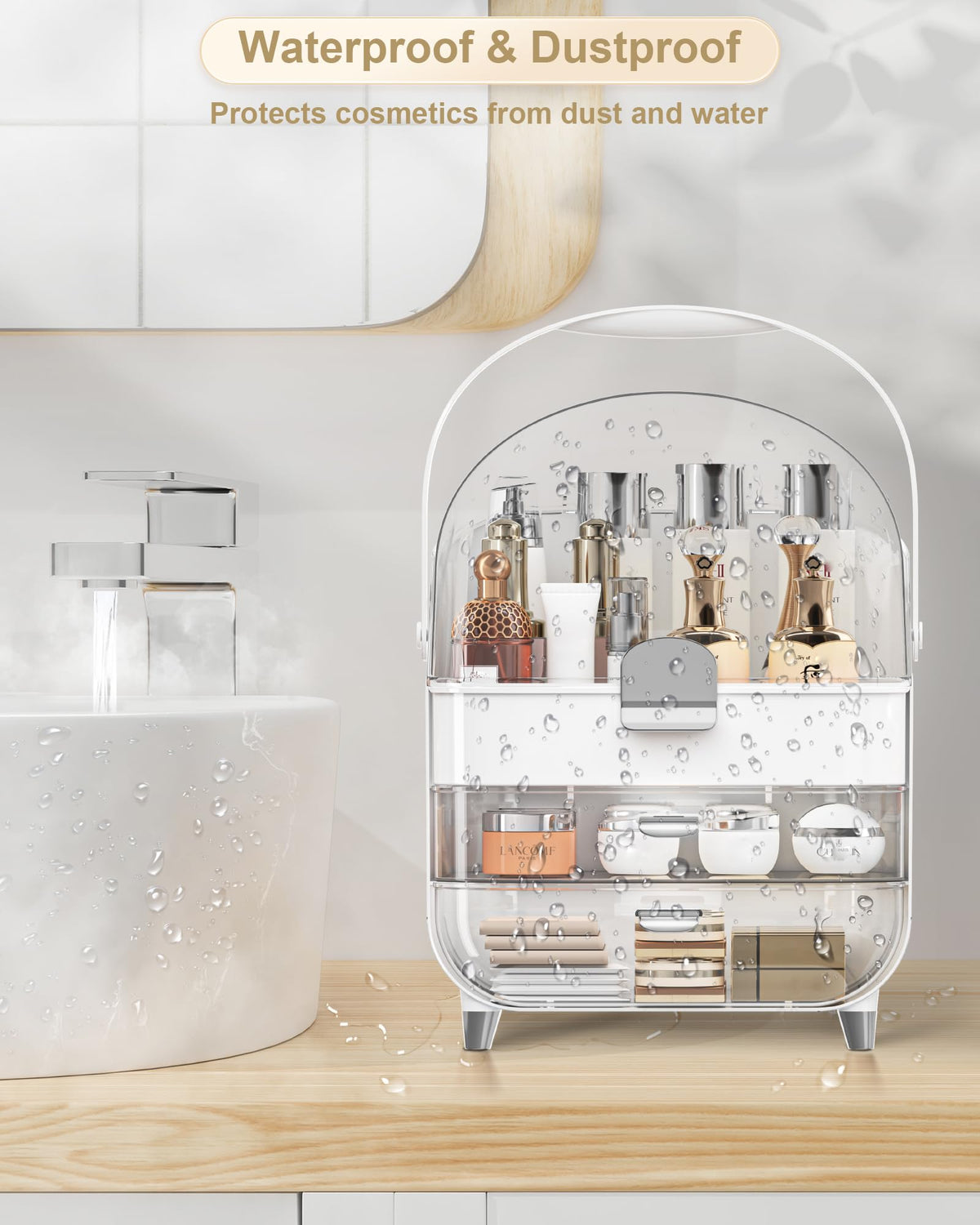 Anylady dust-proof makeup organizer keeps brushes clean and protected