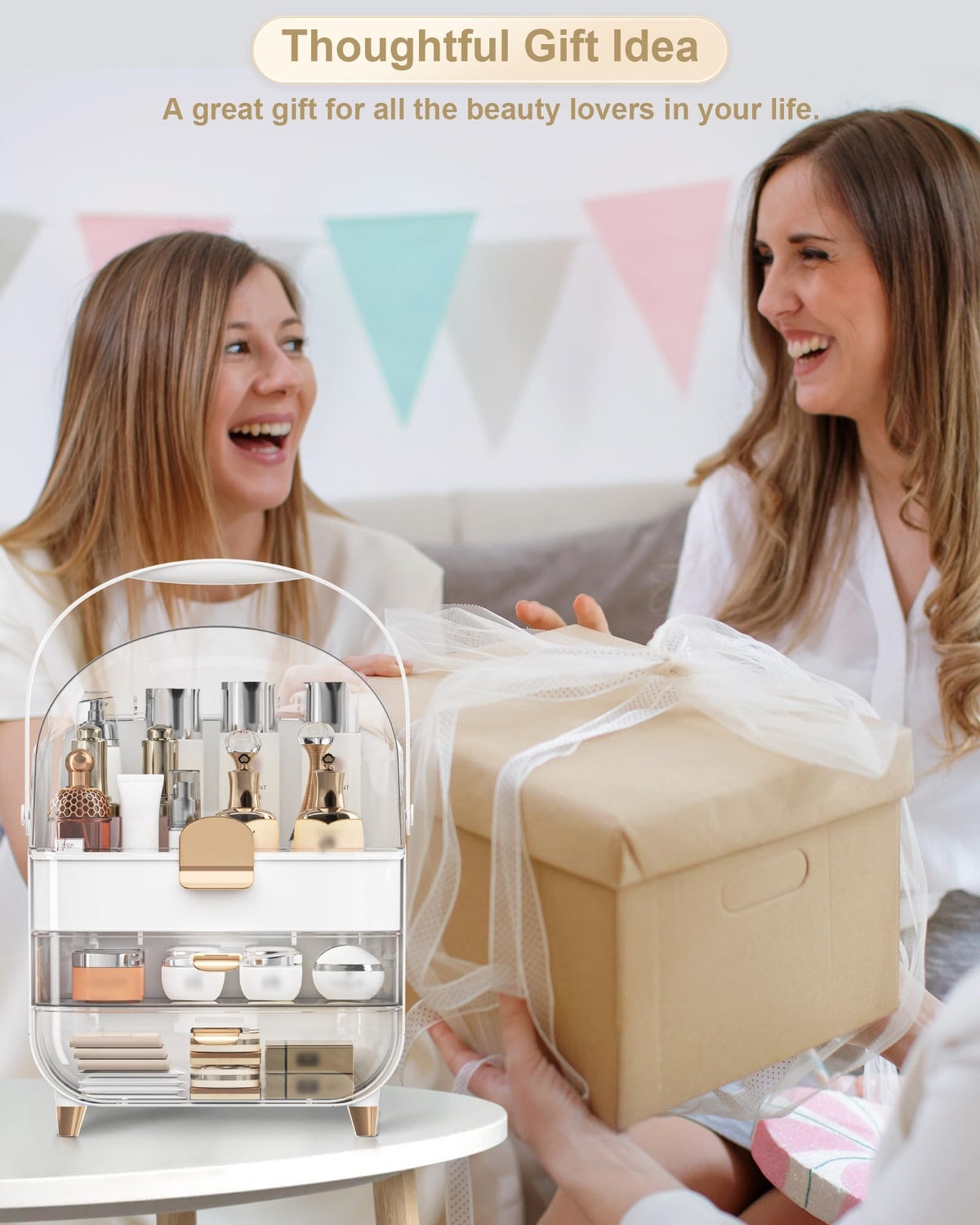 Anylady gift-ready rose gold makeup storage ideal for teens