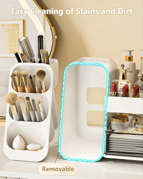 Anylady makeup-brush-holder keeps brushes upright and easy to grab.