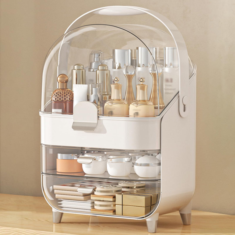 Anylady makeup organizer countertop silver keeps brushes neatly organized and accessible