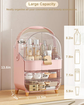 Anylady skincare organizer with three tiers holds tall bottles neatly