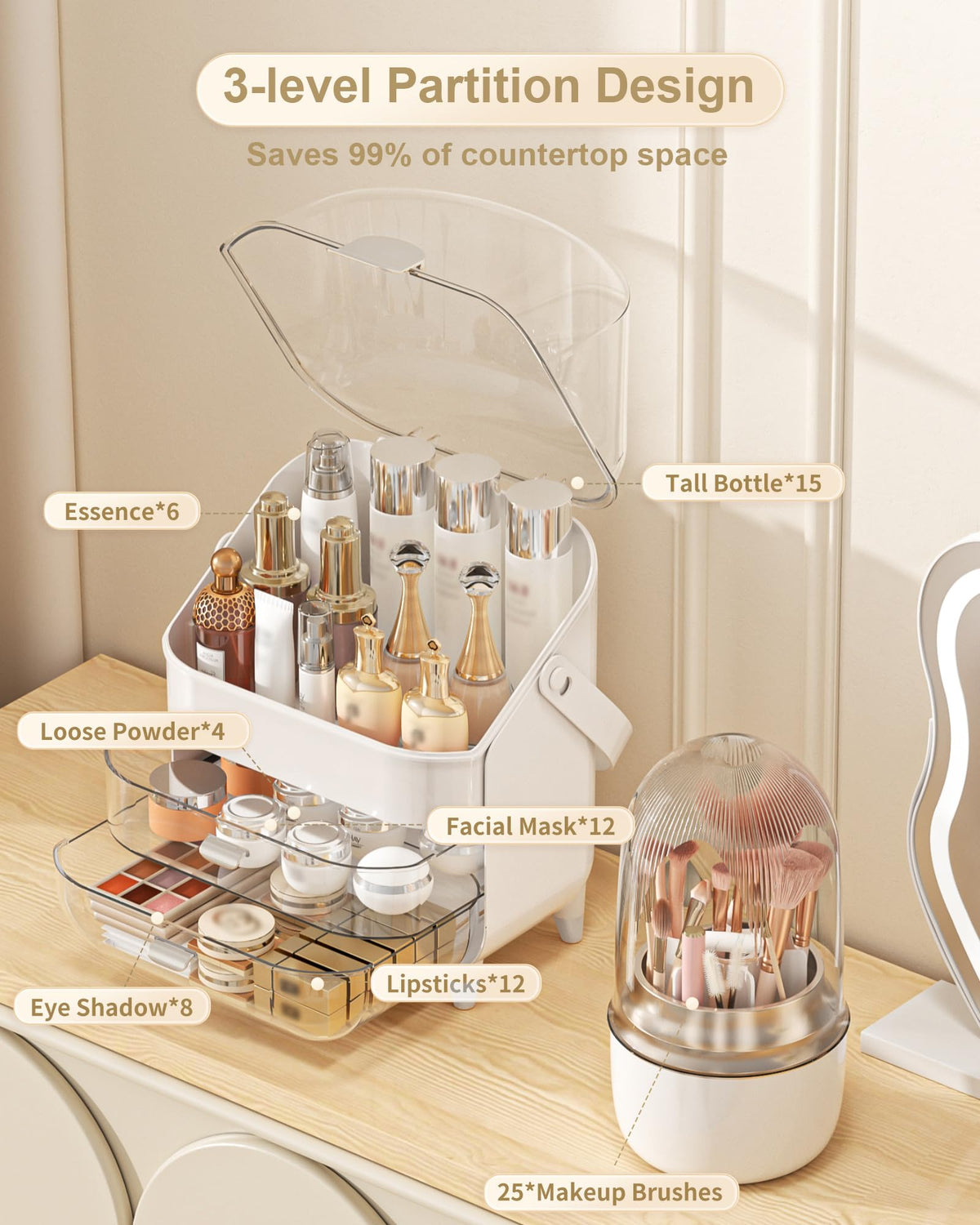 Anylady stylish vanity design complements any bedroom or bathroom