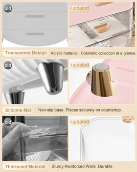 Anylady vanity storage box with clear top lets you see contents at a glance