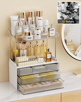 Anylady vanity storage modular design adapts to small spaces and routines