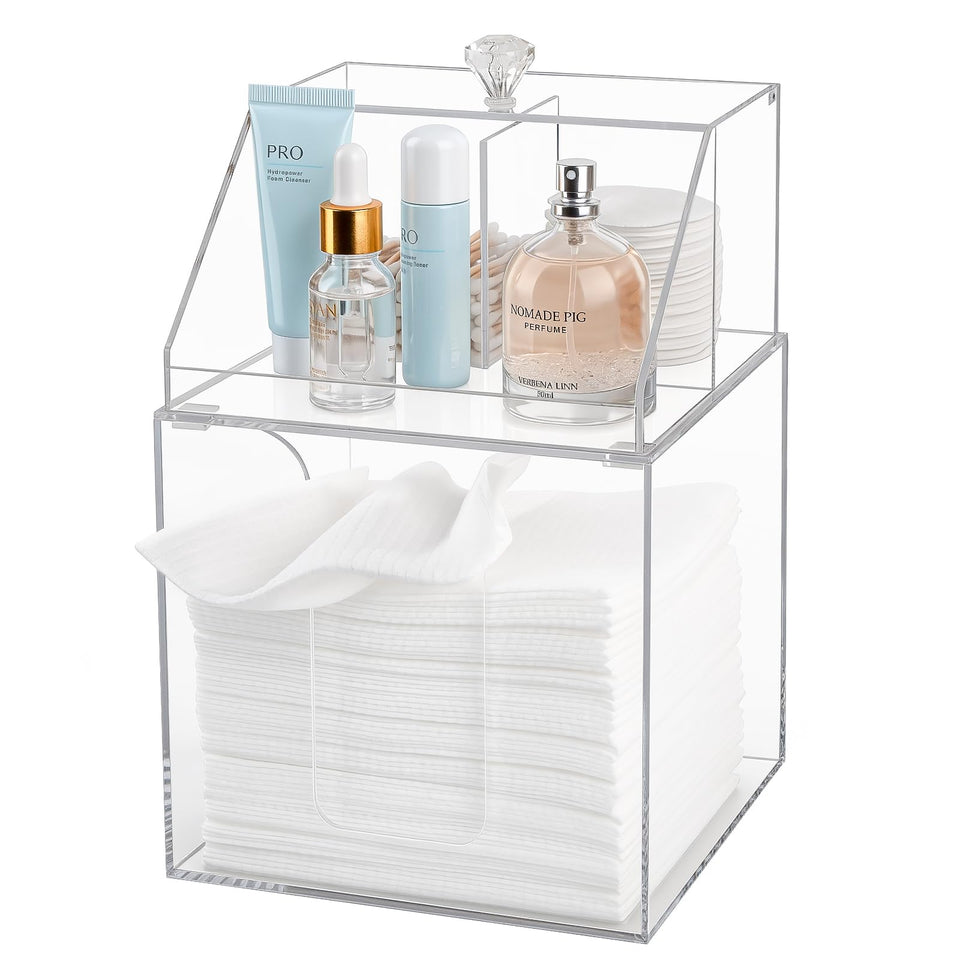 Anyoifax clear acrylic box displaying towels for quick access and dry storage.
