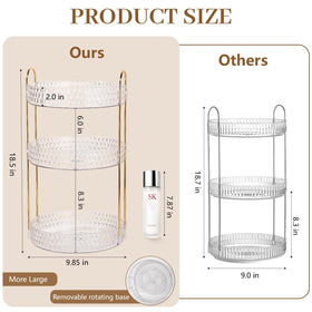 Anyoifax clear display with gold-toned accents elevates bathroom decor.