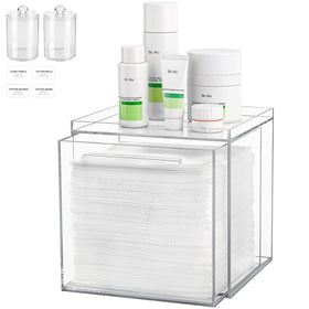Anyoifax disposable face towels holder visible as an acrylic box with drawer for neat storage