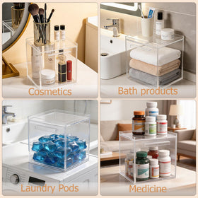 Anyoifax disposable face towels holder multi-functional top with cosmetics and tools