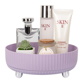 Anyoifax makeup and perfume organizer tray with 360-degree rotation for easy cosmetics access.