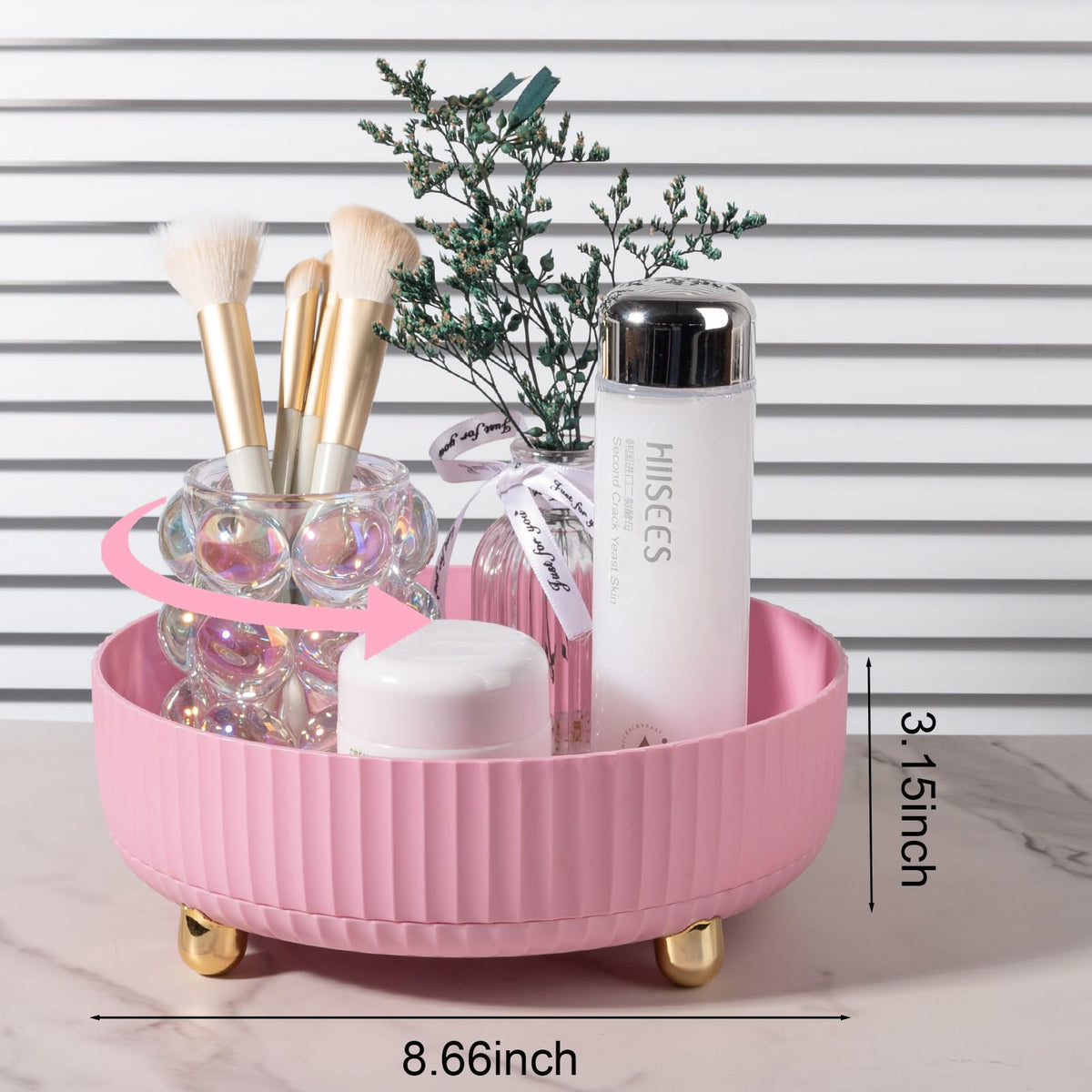 Anyoifax perfume and makeup storage on dresser keeps daily essentials neatly organized.