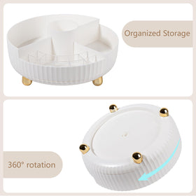 Anyoifax large white organizer keeps skincare, makeup, and tools visible.