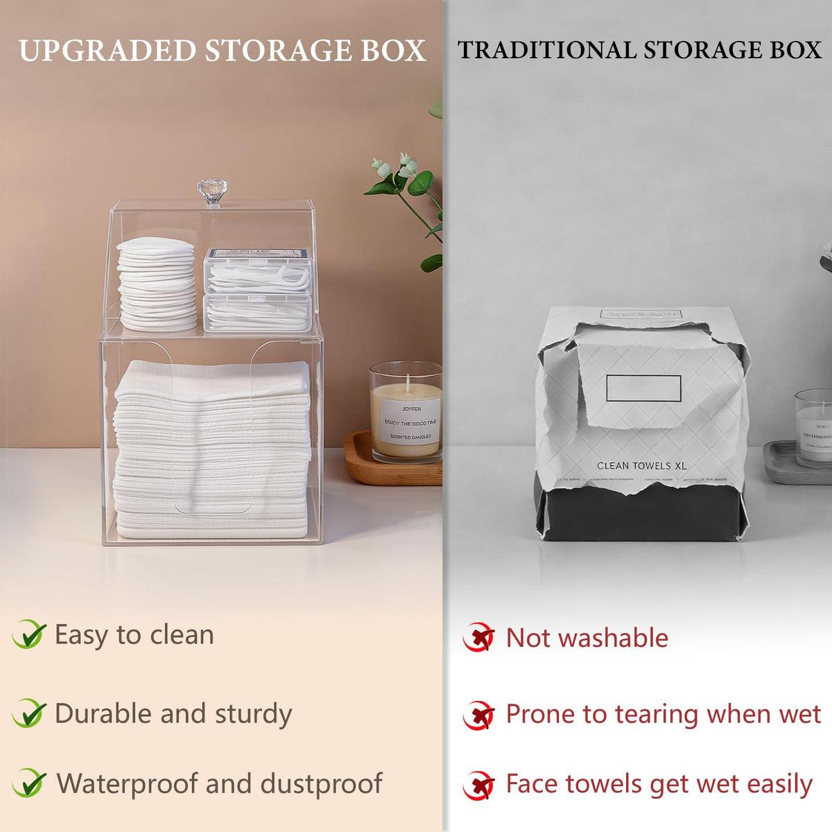 Anyoifax versatile storage holds towels, cotton pads, brushes and more.