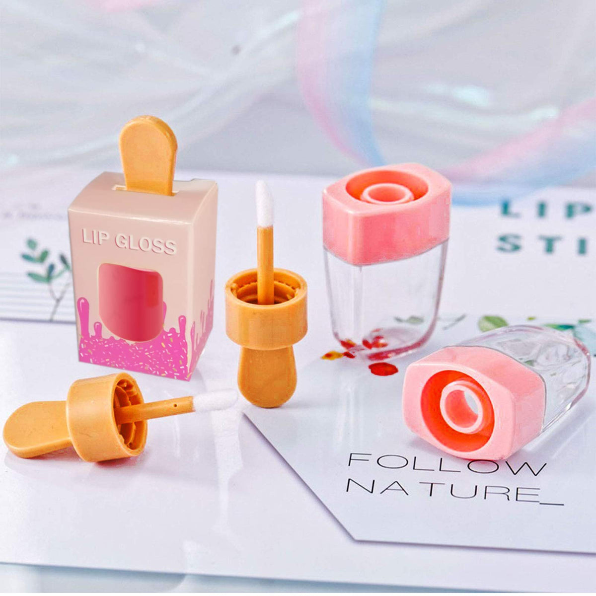 ANZKA rubber insert seals lip gloss tube to prevent leaks.