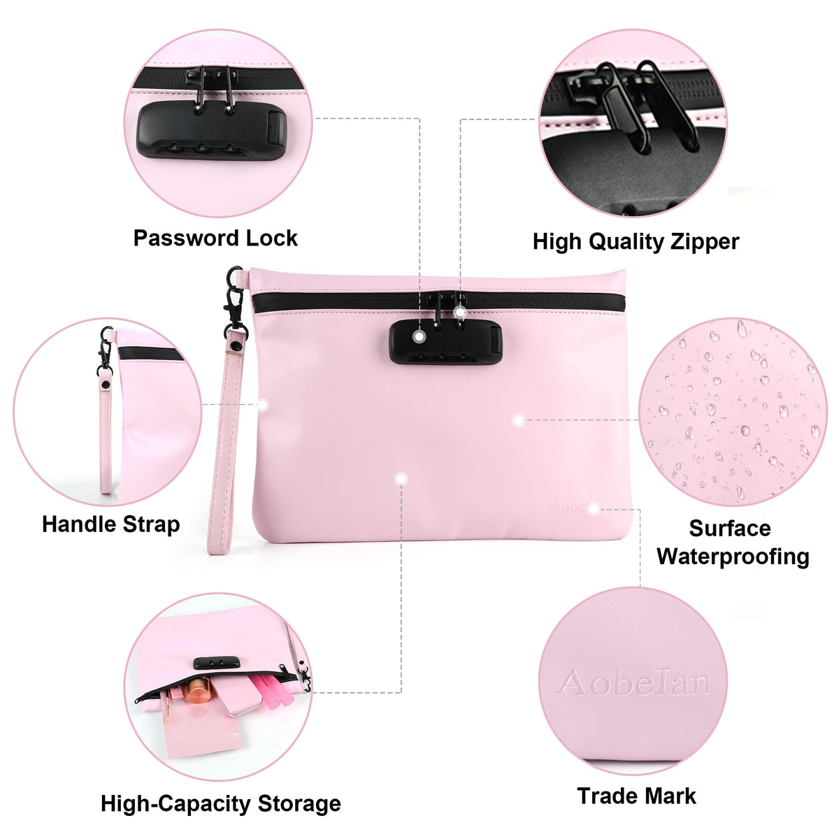 Aobelan 3-digit lock close-up secures items during travel.