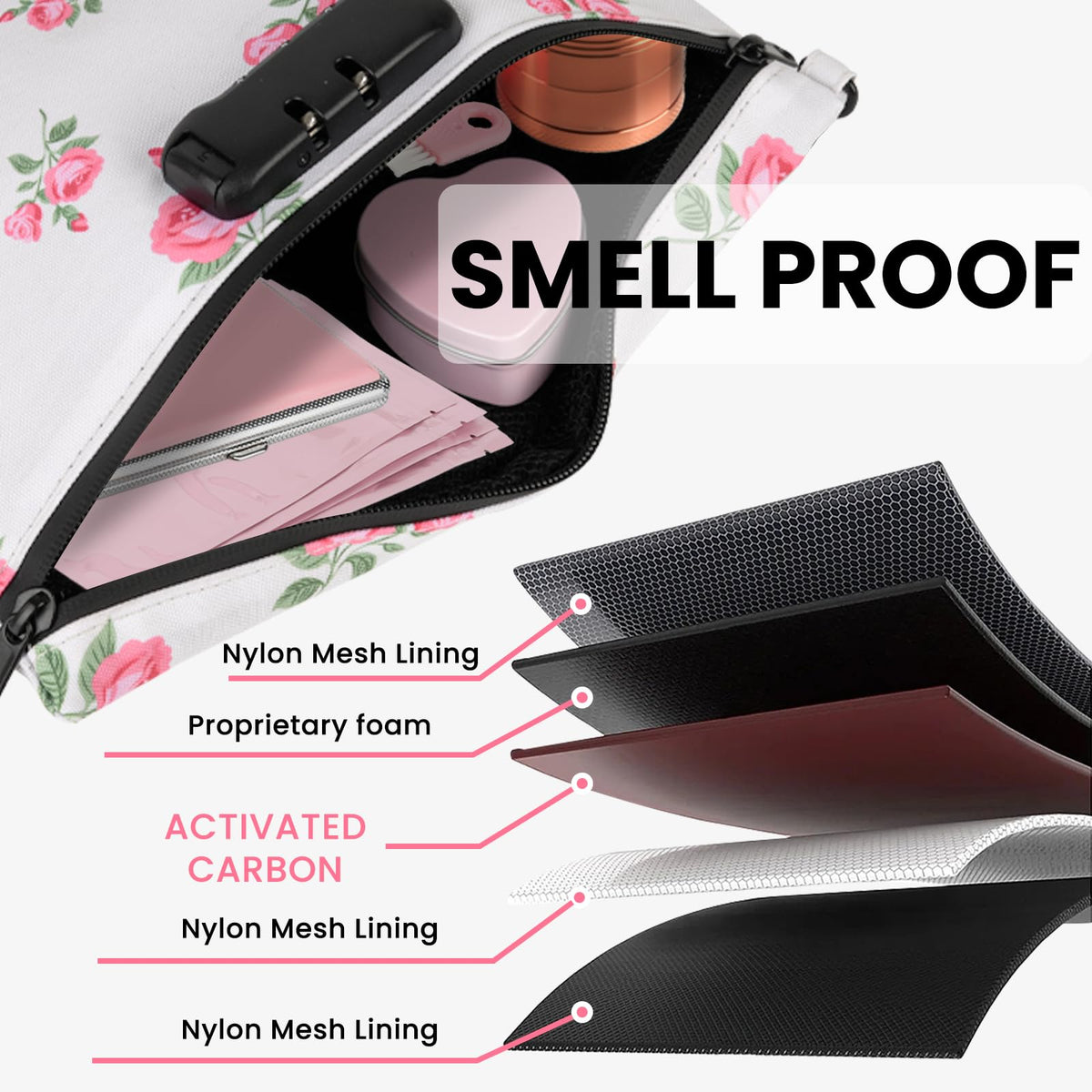 Aobelan Pink Rose Pattern adds style while organizing small items.