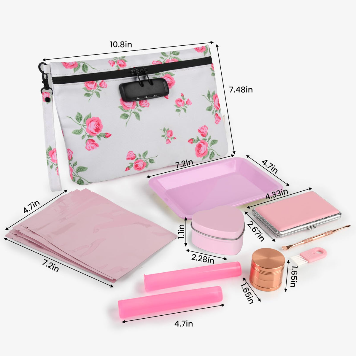 Aobelan Rose Gold Grinder inside the pouch for on-the-go prep.