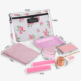 Aobelan Rose Gold Grinder inside the pouch for on-the-go prep.