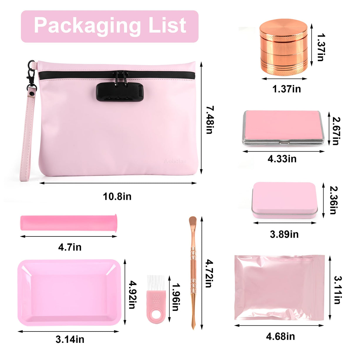 Aobelan waterproof surface pouch interior view highlights moisture protection for valuables.