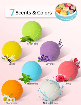 Aofmee bath bombs fizz-release action delivers delightful scents and color in your bath.